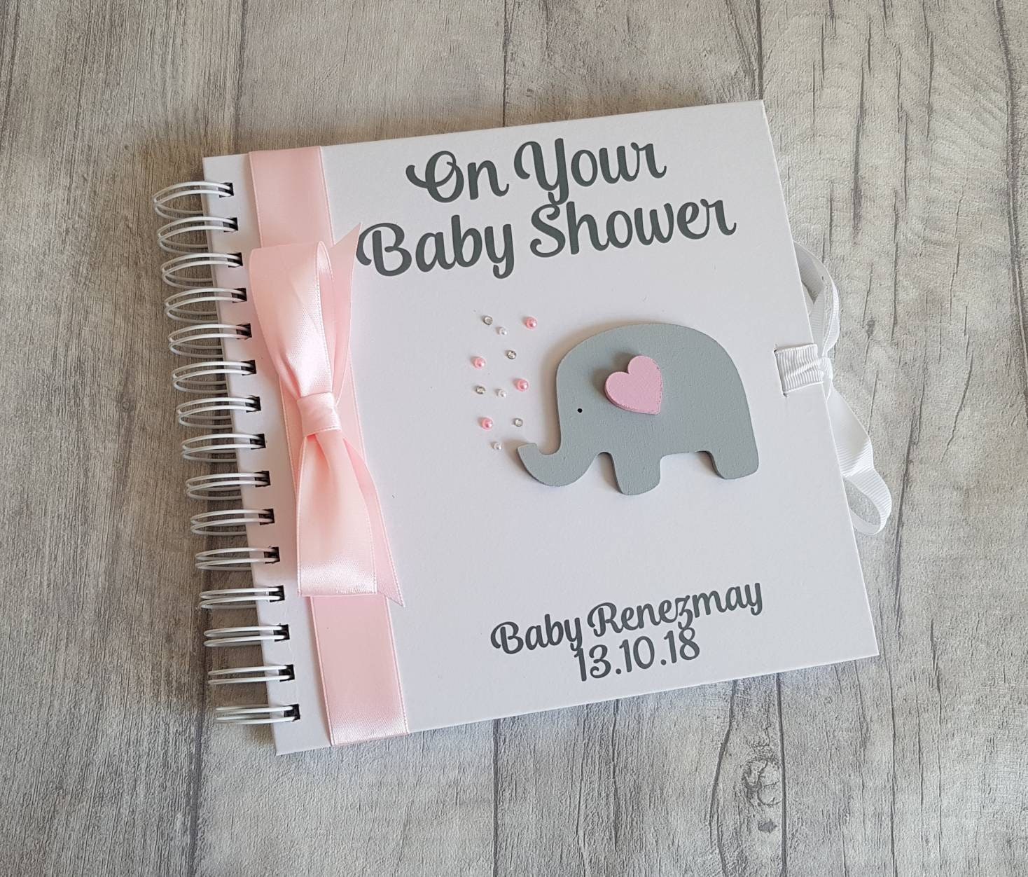 Personalised Baby Shower Book Baby Shower Guest Book | Etsy