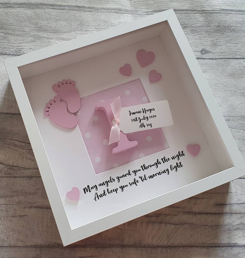 New Baby Personalised Gift New Baby Initial Keepsake Frame Etsy UK