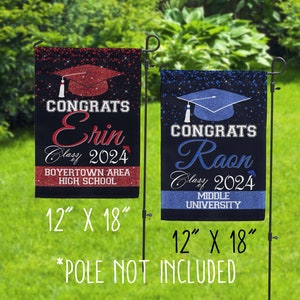 Graduation Senior Flag 2024 - Graduate Yard Sign - Graduation Flag Decor - 2024 Graduate Banner - High School Graduation, College Graduation