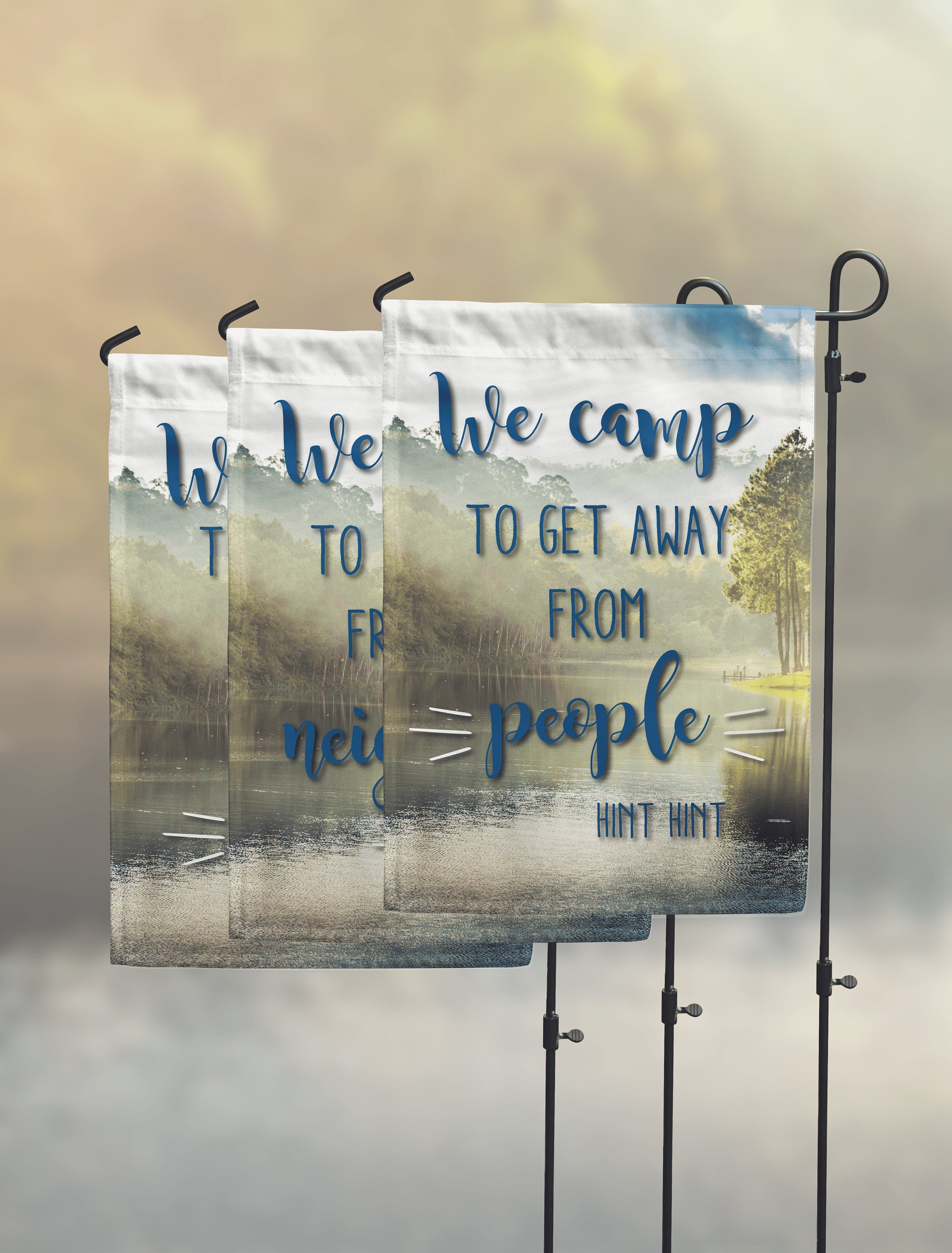 Funny Camping Flag RV Flag We camp to get away from people Etsy