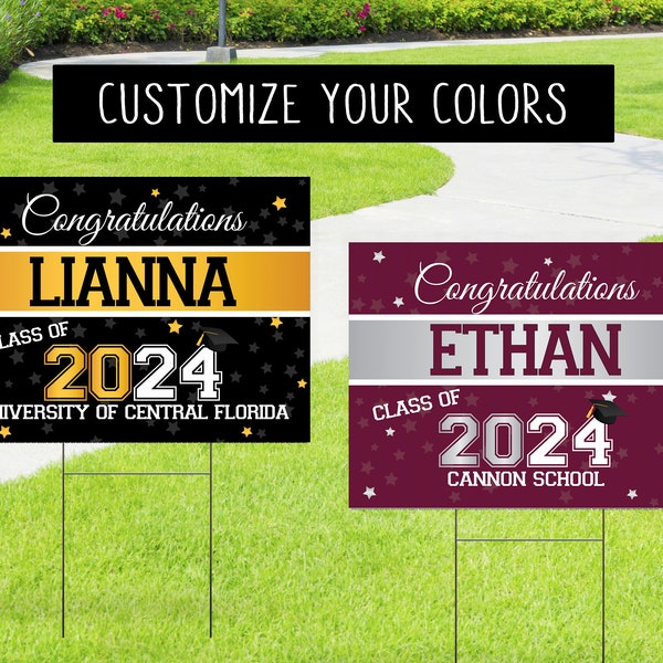 Graduation Senior Sign 2024 - Graduate Yard Sign - Graduation Corrugated Sign - 2024 Graduate Banner - High School Grad, College Graduation