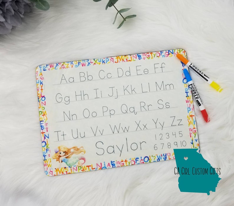 9 X 12 REUSABLE Whiteboard Alphabet Tracing Letters With Name Etsy