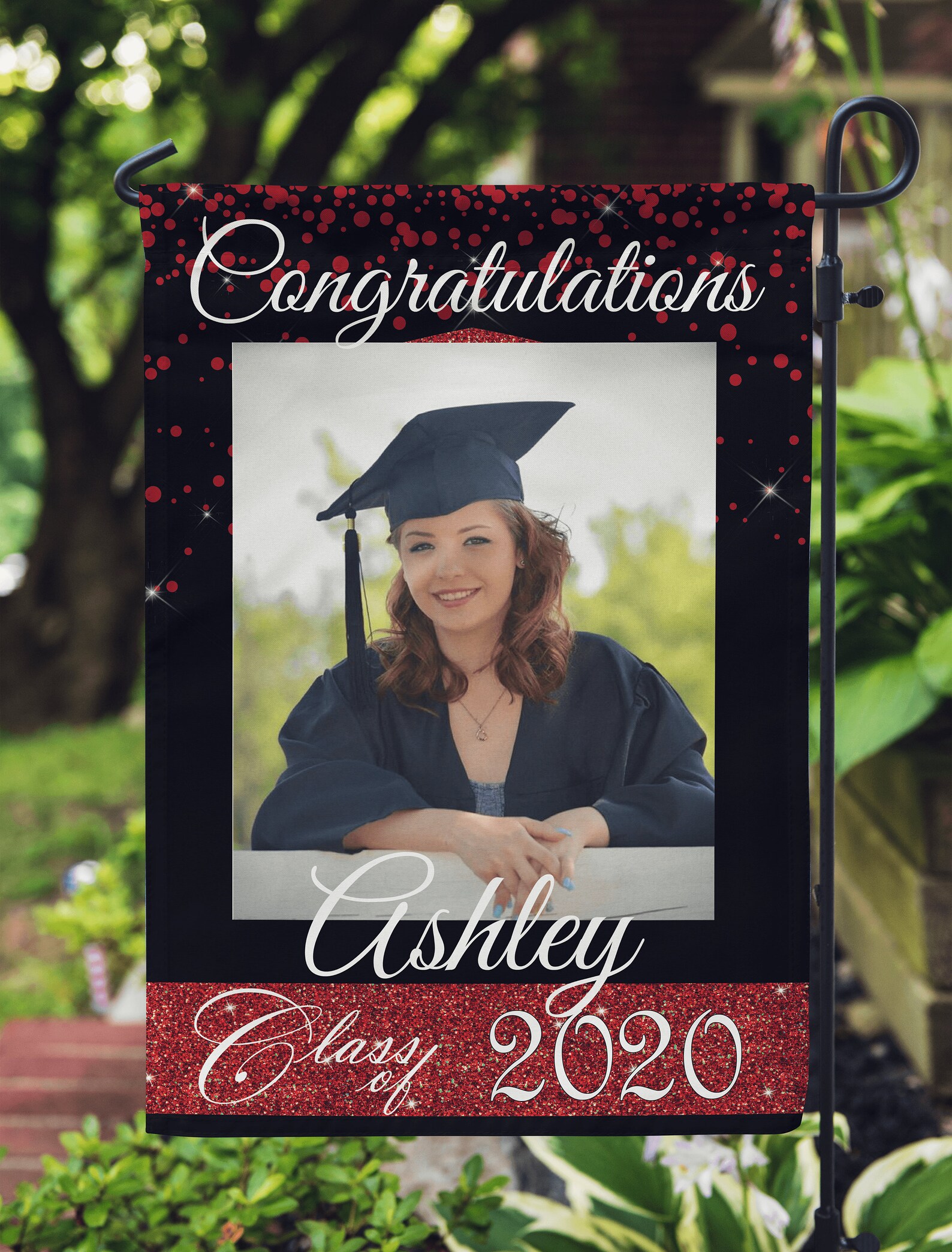 Graduation Garden Flag With Picture Graduate Yard Sign Etsy