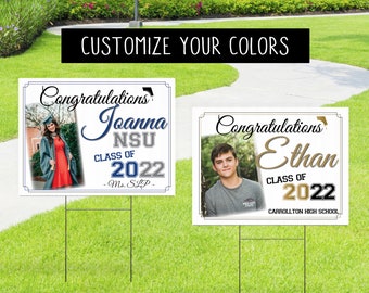 Graduation Senior Sign 2022 - Graduate Yard Sign - Graduation Corrugated Sign - 2022 Graduate Banner - High School Grad, College Graduation