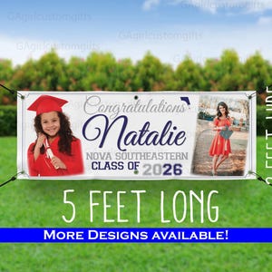 Extra LARGE Graduation Senior Sign 2026 - Graduate Vinyl Banner - Graduation Banner - 2026 Graduate - High School Grad, College Graduation Two Pictures