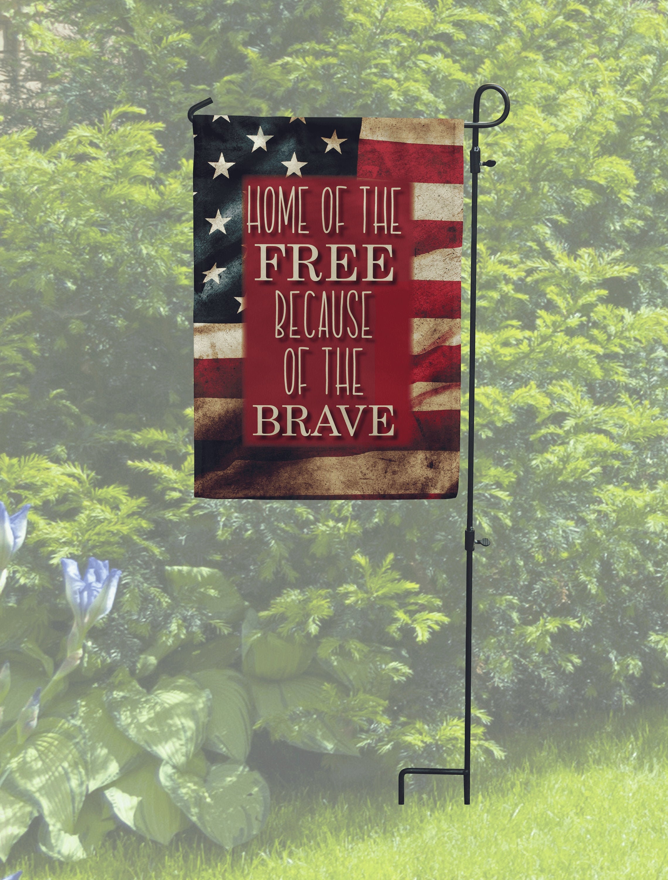 Home of the Free Because of the Brave Garden Flag Memorial - Etsy