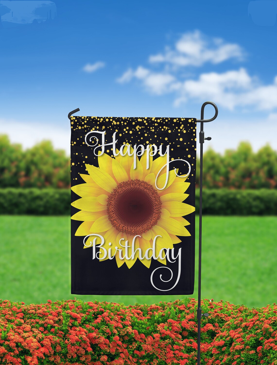 Drapeau De Jardin De Bienvenue Tournesol, Décor Floral Recto-verso