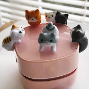 Cute Cat Playing Phone On Sofa Esin Mini Cat Figuine Desk