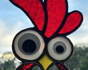 Stained Glass Crazy Chicken