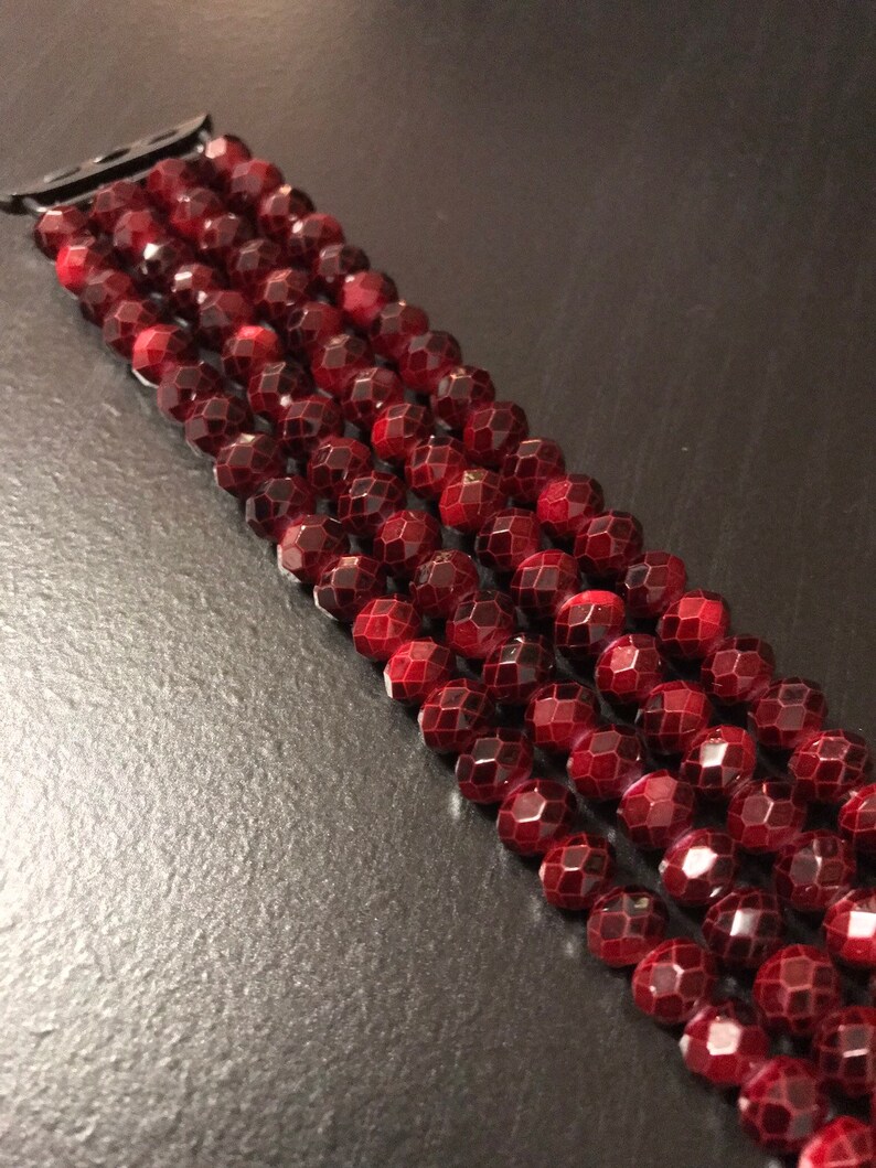 red and black apple watch band