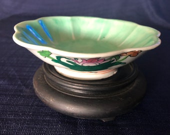 antique pastel flower pattern tribute bowl