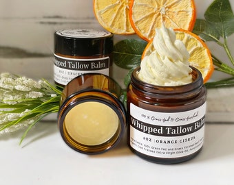 Tallow Balm Organic 100% Grass Fed/Grass Finished Whole Body Moisturizer, Eczema Rosacea Psoriasis