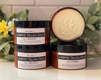 8oz Tallow Balm Organic 100% Grass Fed/Grass Finished Whole Body Moisturizer, Eczema Rosacea Psoriasis