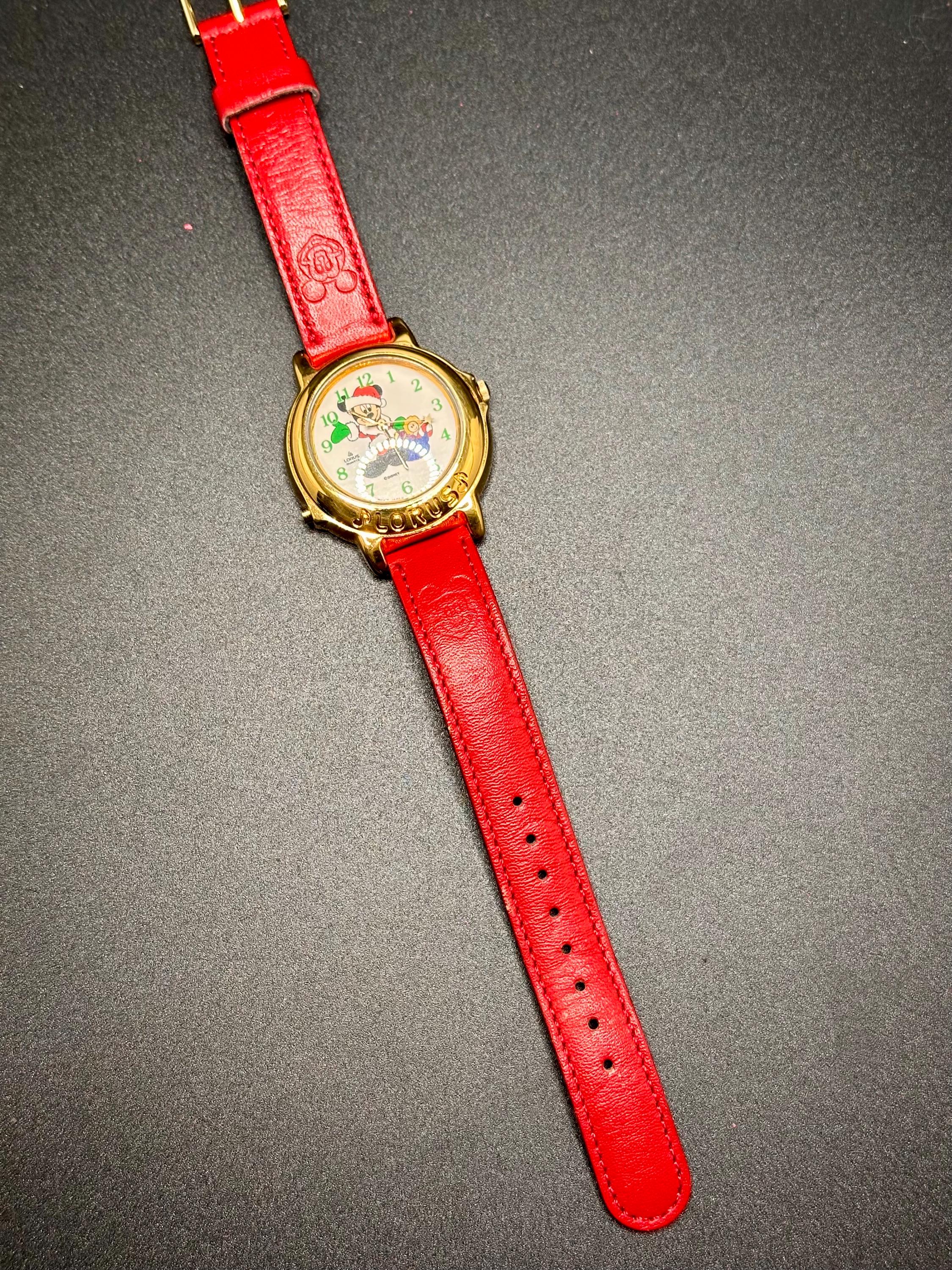 Vintage Disney Lorus Musical Watch Mickey Mouse Christmas Holiday Vintage Disney Mickey Mouse V422-0011 R2 Musical Watch Lorus  main image 3