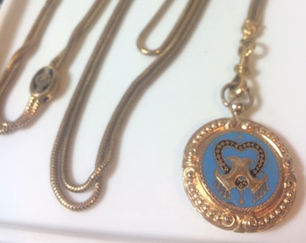 Victorian Locket Enamel and Yellow Gold 12k