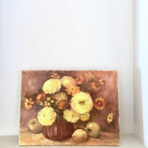 Floral Oil Painting/ Vintage Oil Painting / Vintage Art/ Original Oil Painting