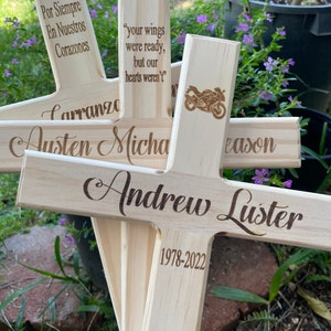 Memorial Wood Cross Personalized for Your Loved One - Etsy