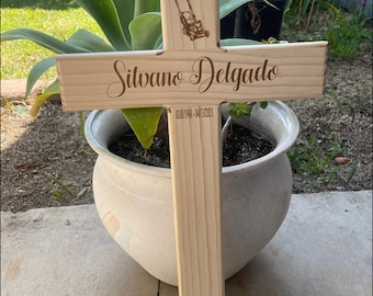 Memorial Wood Cross Personalized For Your Loved One 24 inch