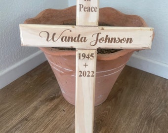 Memorial Wood Cross Personalized For Your Loved One