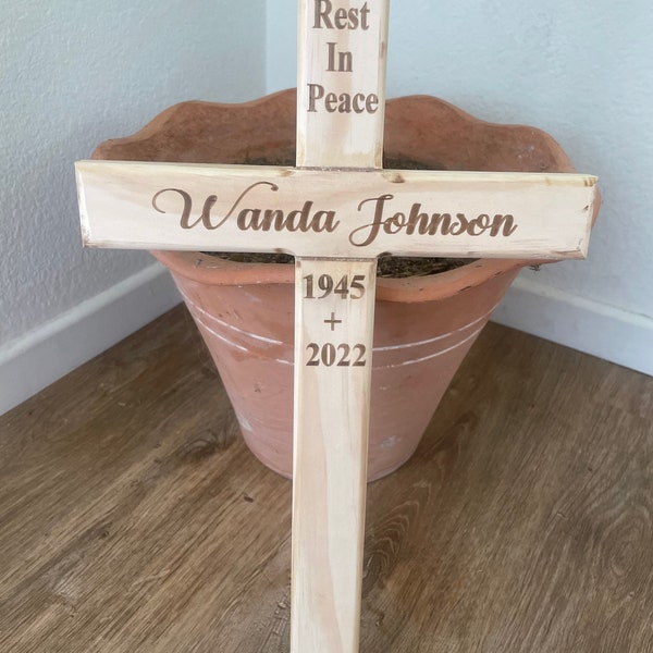 Memorial Wood Cross Personalized For Your Loved One