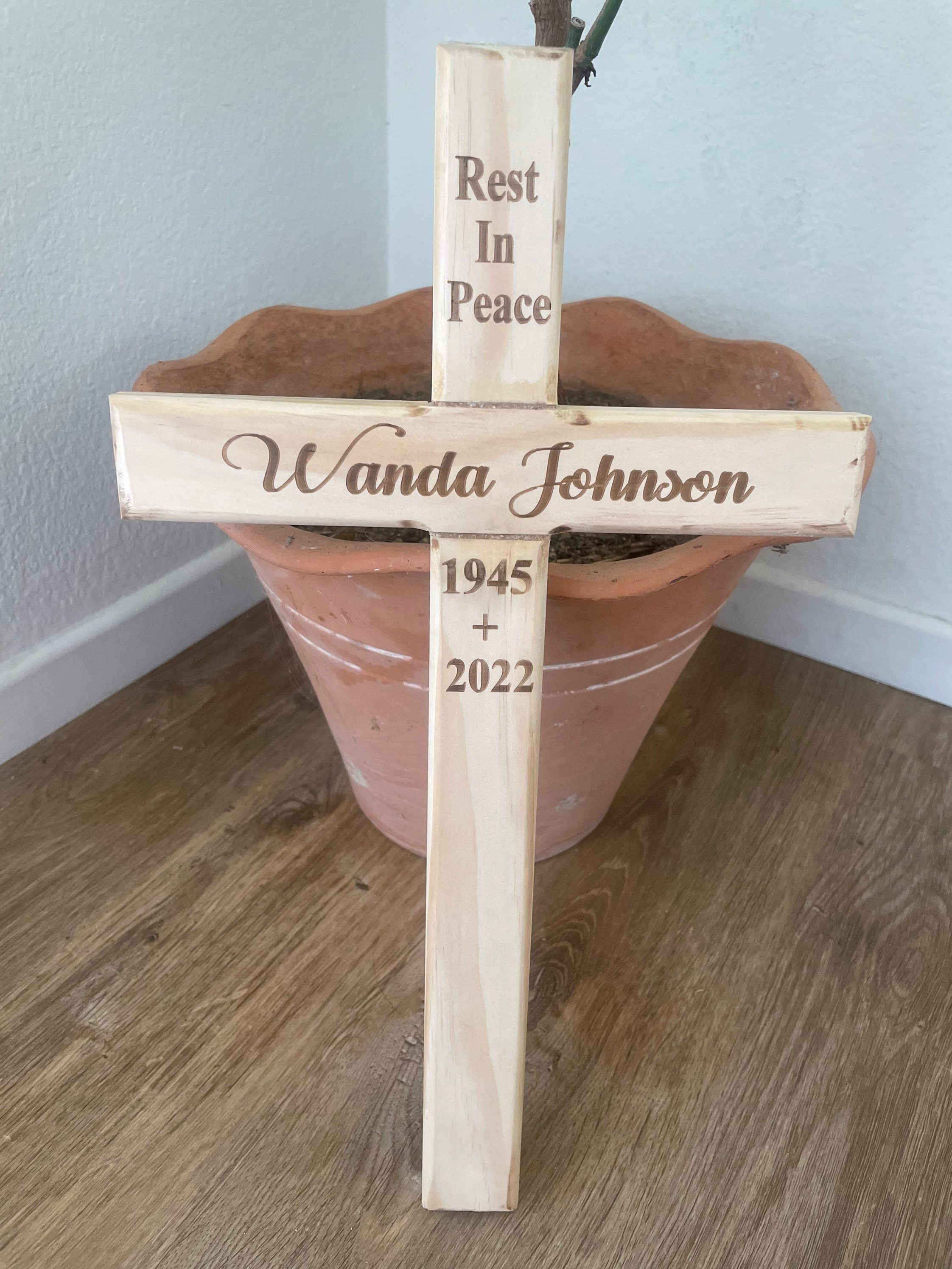 Memorial Wood Cross Personalized for Your Loved One - Etsy