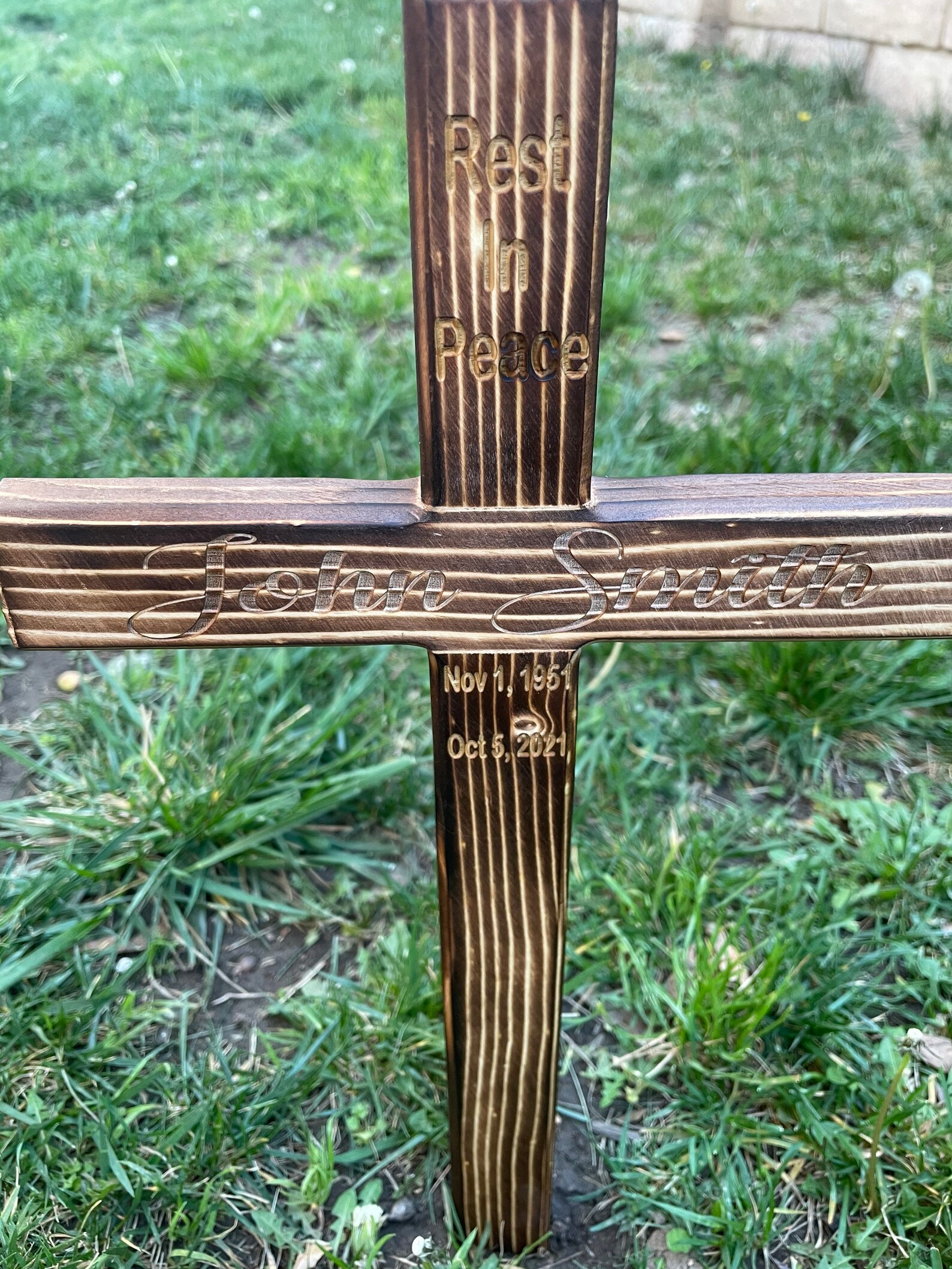 Memorial Wood Cross Personalized for Your Loved One Etsy