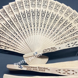 Engraved wood fans/wedding/birthday favors gift giveaway 125 pieces