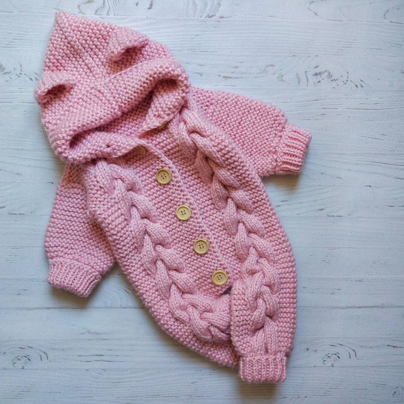 Knitted baby jumpsuit / Pink jumpsuit / Baby shower gift / Etsy