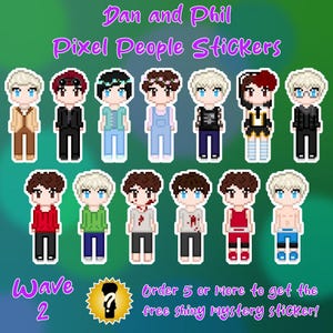Dan et Phil Pixel Stickers Vague 2
