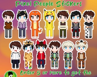 Pegatinas de píxeles de Dan y Phil para Halloween