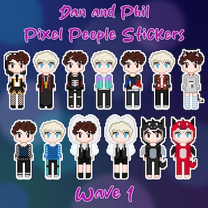 Dan et Phil Pixel Stickers Vague 1