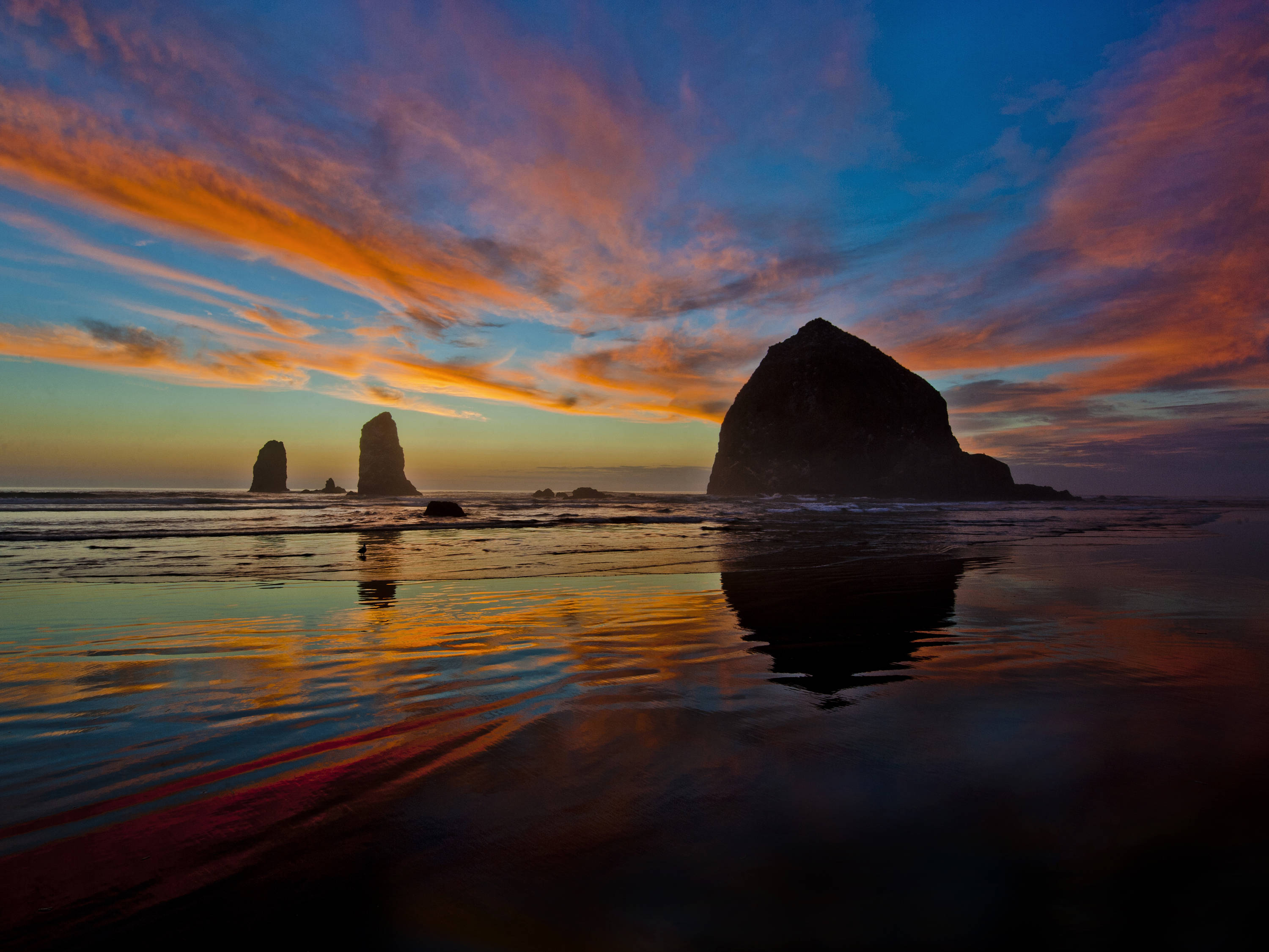 Sunset Cannon Beach Oregon Haystack Rock Oregon Coast Cannon Beach 