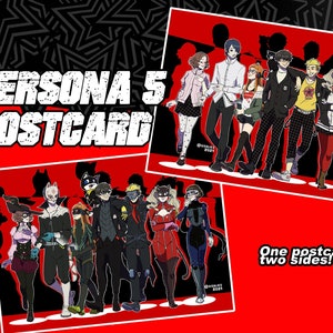 Persona 5 reversible print - school uniform side and Phantom Thieves side joker ryuji ann futaba haru yusuke makoto morgana