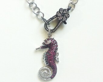 Pave Seahorse Necklace