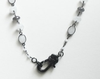 Pave Lobster Clasp Necklace