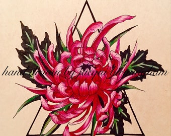 Maroon Flower Drawing