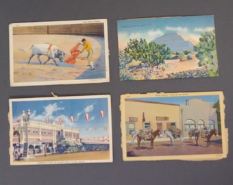 4 Vintage Mexico Postcards