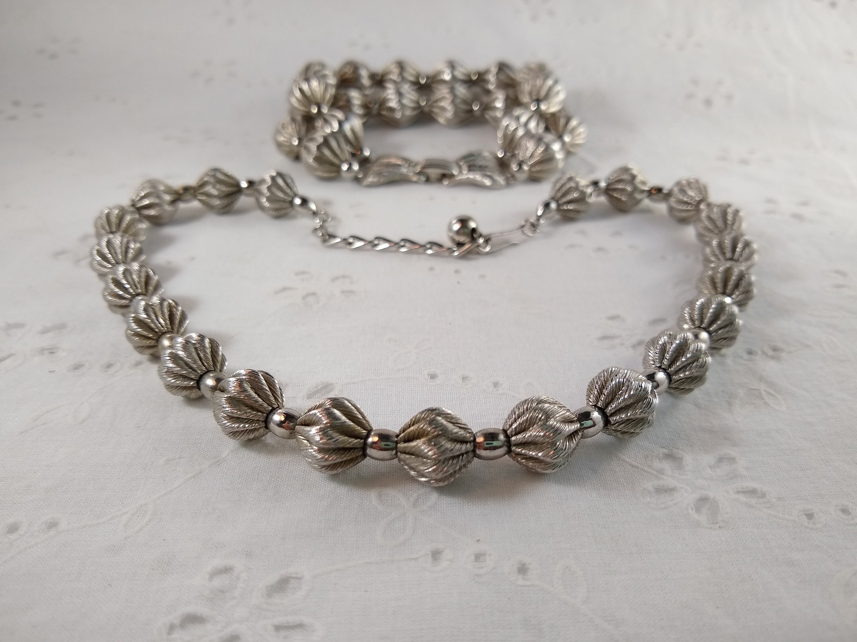 Vintage Napier Necklace & Bracelet Set Silver-toned 16 | Etsy