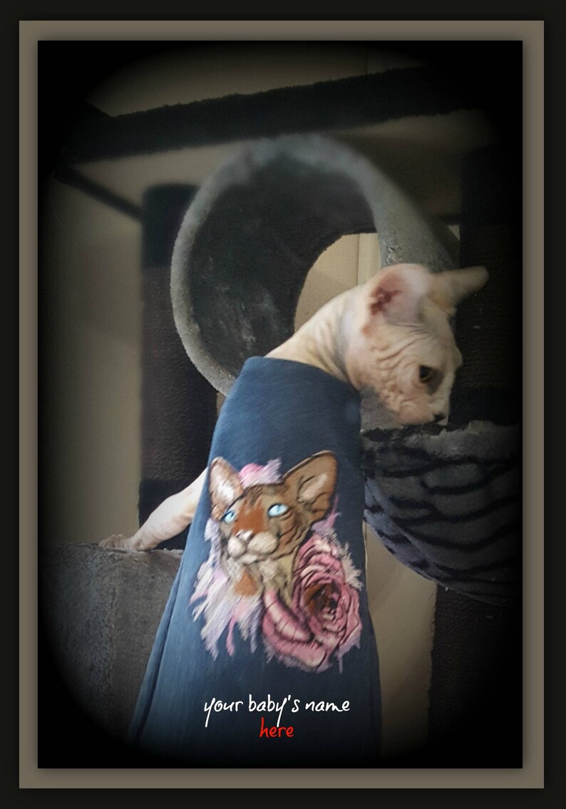 Elegance Sphynx Embroidered Cat Coature Etsy