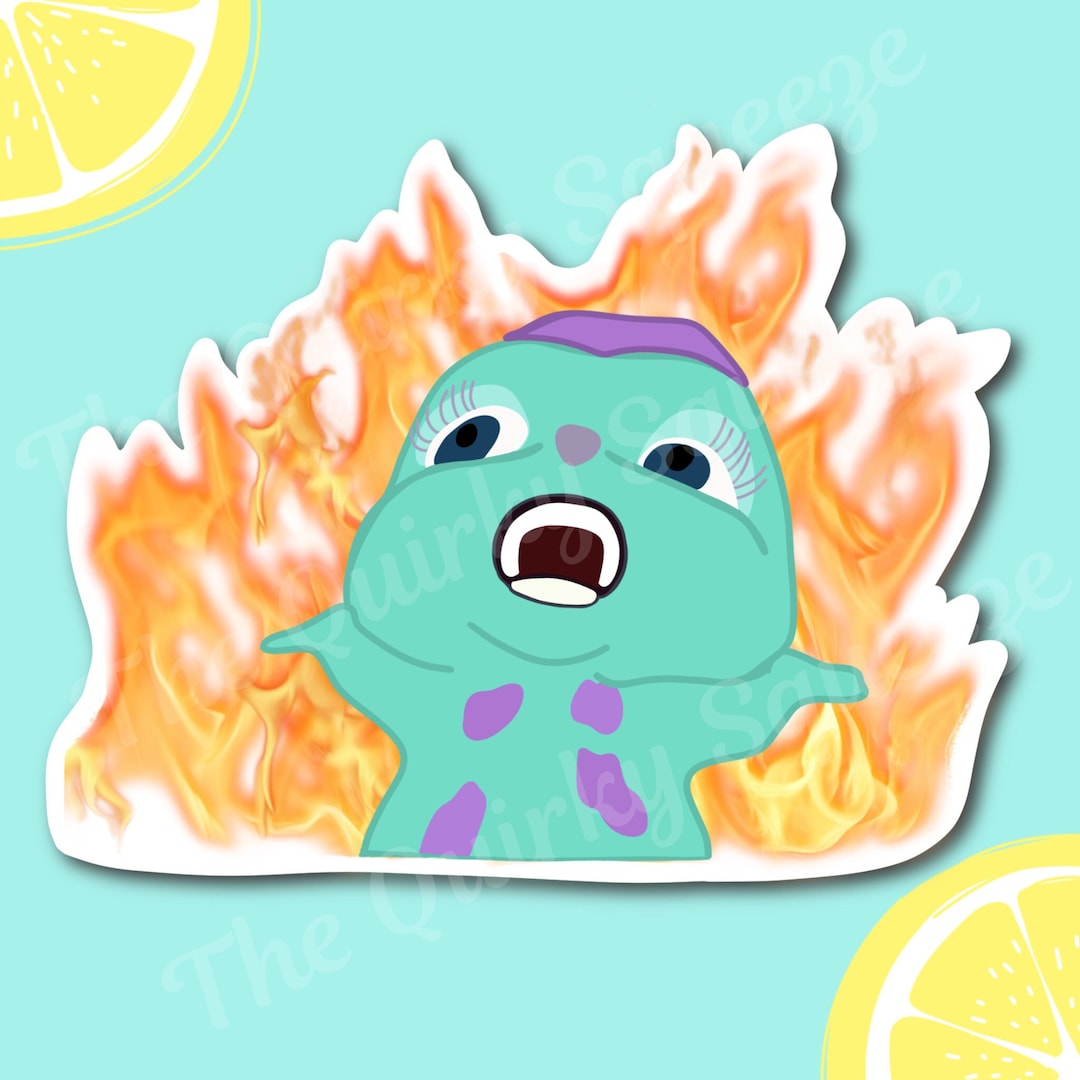 I AM UNHINGED Bibble Meme Sticker Fairytopia Bibble Flames Meme Bibble Fire  Chaotic Meme Sticker 