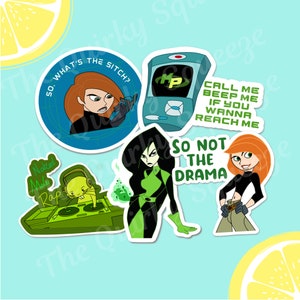 Possible, Kim and Ron, Shego Waterproof Vinyl Stickers