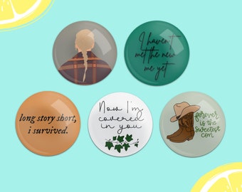 Taylor Swift Pins, Lover Album Inspired Pin-back Buttons 