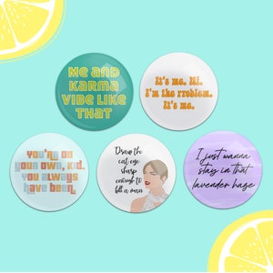 TS Midnights Album Pin-back Buttons, Midnights Pins