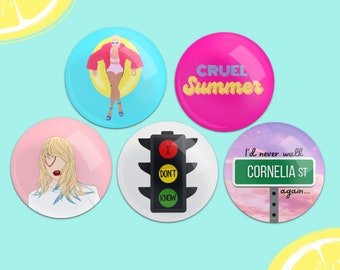 Taylor Swift Pins, Lover Album Inspired Pin-back Buttons