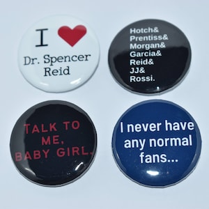 Spencer Reid, Derek Morgan, Criminal Pinback Buttons