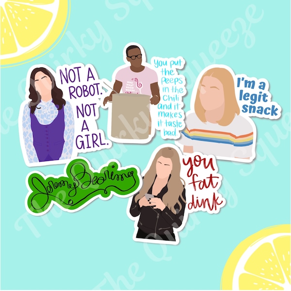 The Good Place TV Show, Janet, Bad Janet, Eleanor and Chidi Inspired Waterproof Vinyl Stickers