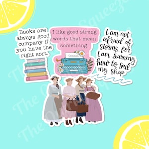 Little Women Sticker Pack, Jo March, March Sisters, Literary Stickers, Waterproof Vinyl Stickers