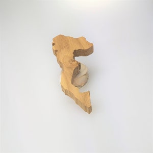 Korfu Holz Insel, Wanddeko, Geschenk maritim, Korfu aus Eichenholz, Mittelmeer Insel, Insel Silhouette