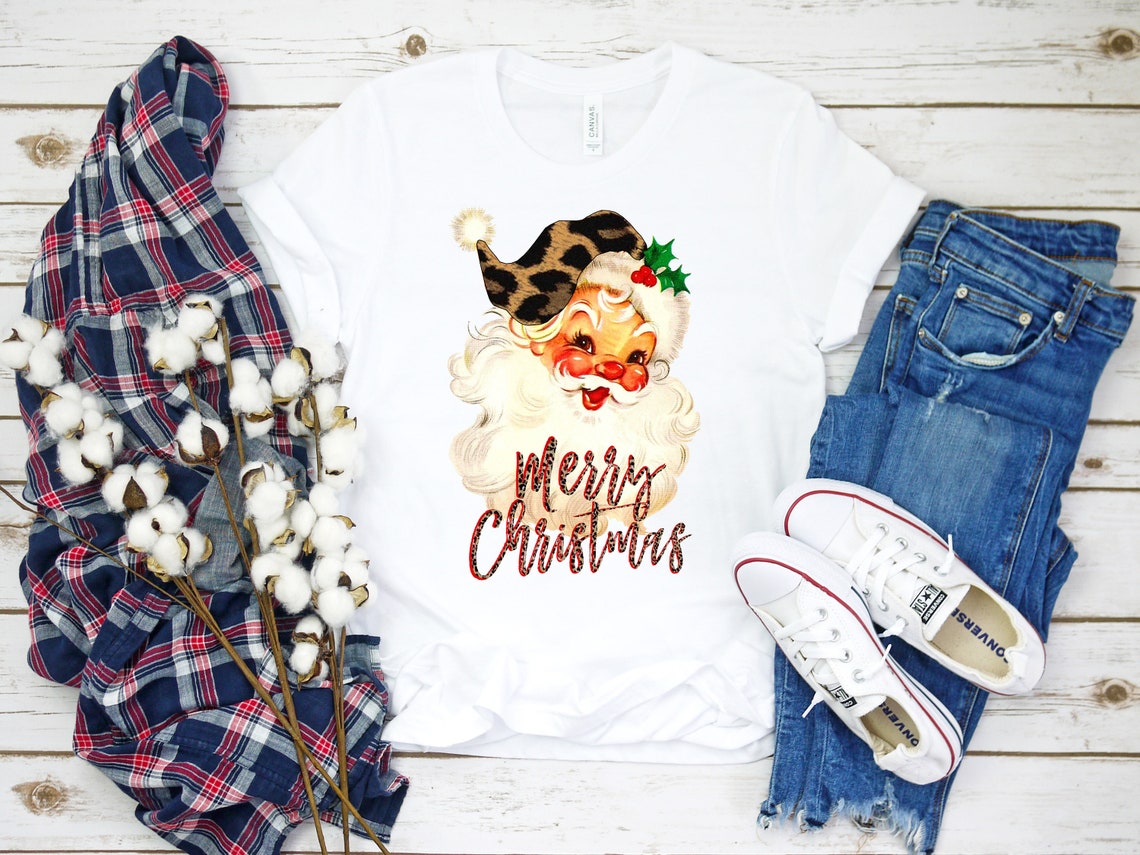 Digital Download Only Leopard Merry Christmas vintage | Etsy
