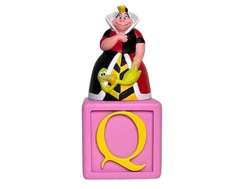 Queen of Hearts Disney Figurine Grolier Alphabet Fun Blocks Letter Q Mint In Unopened Box Alice in Wonderland